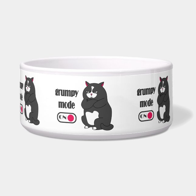 Grumpy mode op grappige kattenbak voerbakje (Voorkant)