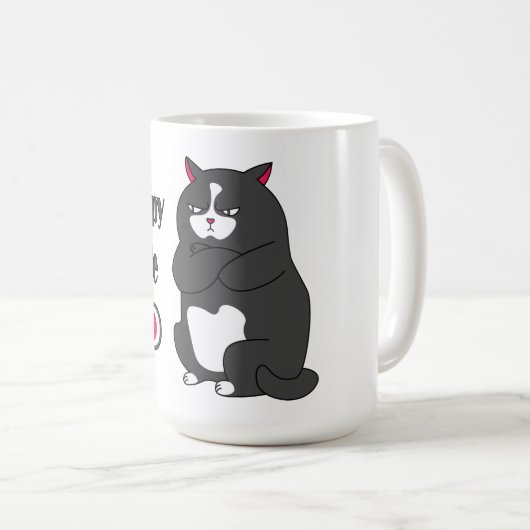 Grumpy mode op mok met gefrituurde kattenkoffie (Voorkant rechts)