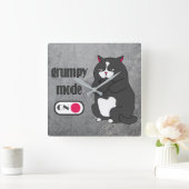 Grumpy modus op een grappige vetkat  vierkante klok (Huis)
