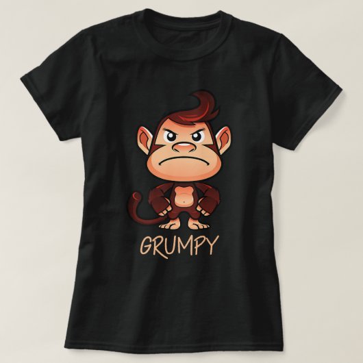 Grumpy Monkey Meme Esthetische Slechte Stemming ch T-shirt (Design voorkant)