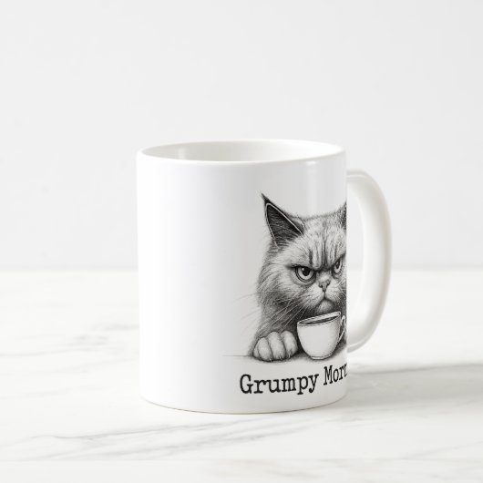 Grumpy Morning Cat Coffee Mug Koffiemok (Voorkant rechts)