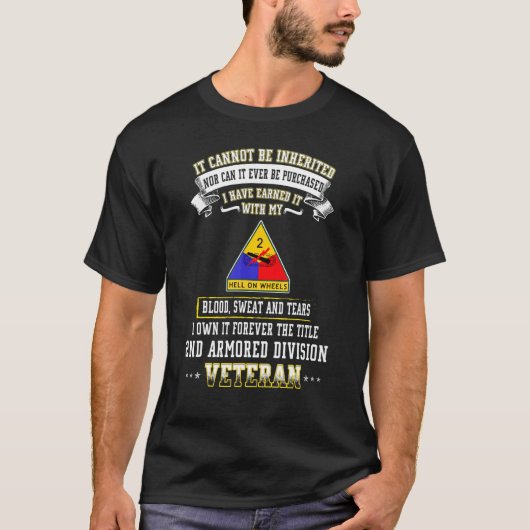 Grumpy Old 2nd Armored Division Veteran Father Day T-shirt (Voorkant)