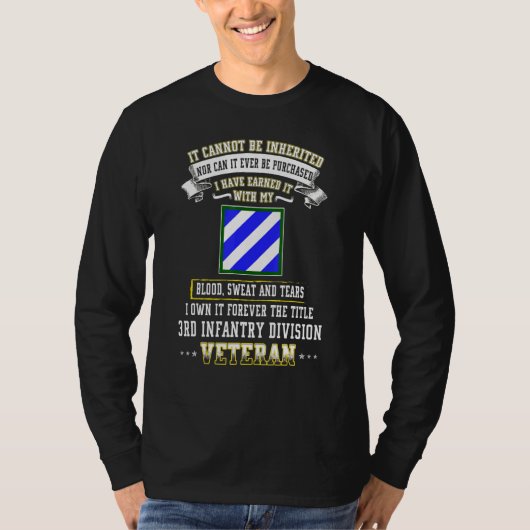 Grumpy Old 3rd Infantry Division Veteran Day Milit T-shirt (Voorkant)