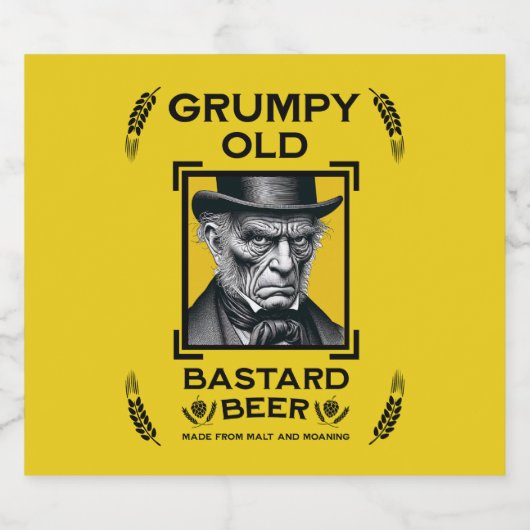 Grumpy Old Bastard Beer Bier Etiket (Enkel label)