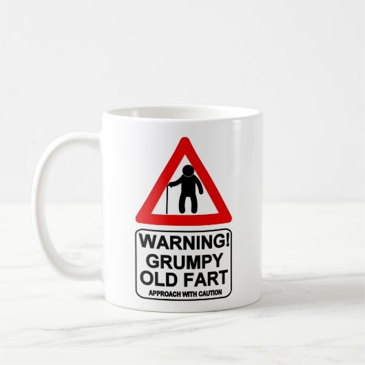 Grumpy Old Fart Mok. Waarschuwing mok voor oude gi (Links)