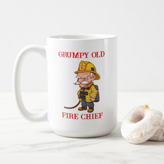 Grumpy Old Fire Chief Koffiemok (Met donut)