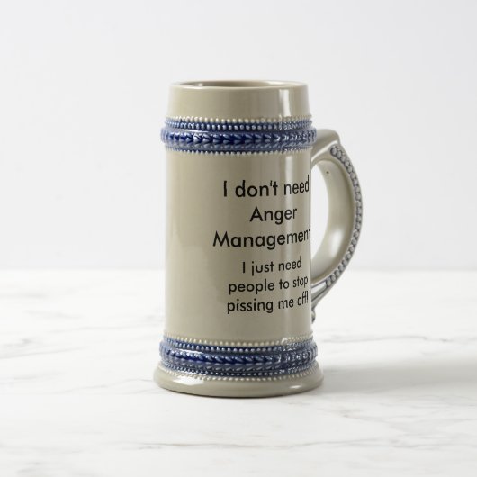 Grumpy Old Man Anger Management Stein Bierpul (Voorkant rechts)