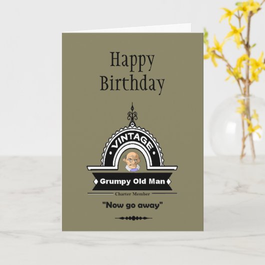 Grumpy Old Man Club Fun "Over the Hill" Kaart (Gele Bloem)