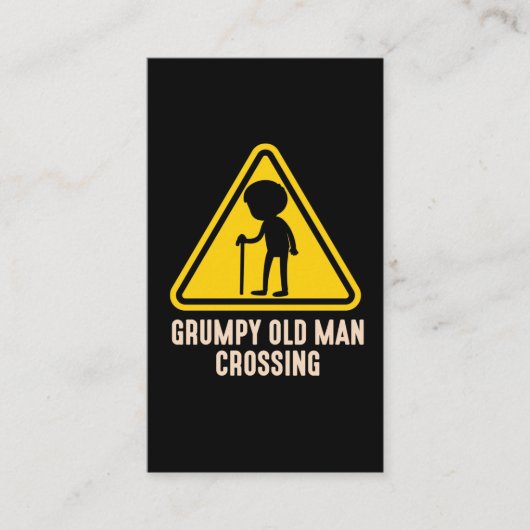 Grumpy Old Man Crossing Moody Granddad Visitekaartje (Voorkant)