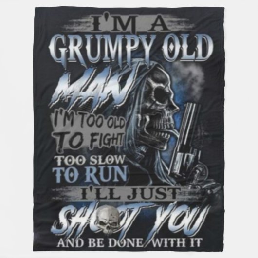 GRUMPY OUD MAN FLEECE DEKEN (Voorkant)