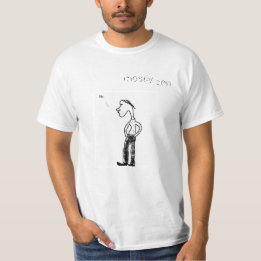 Grumpy oud man zegt geen t-shirt