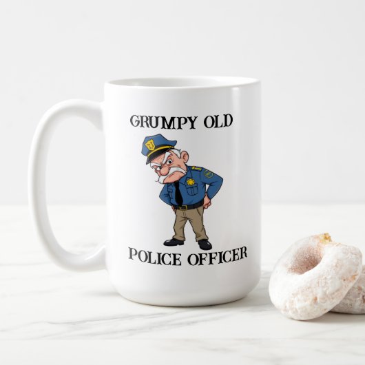 Grumpy oude politieagent koffiemok (Met donut)