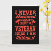 GRUMPY OUDE VETERAN Amerikaanse Veteranen Cadeau V Kaart (Gele Bloem)