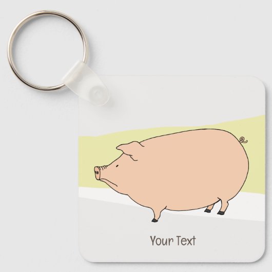Grumpy Pig Neutral Colours gepersonaliseerde Sleut Sleutelhanger (Voorkant)