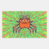 Grumpy psychedelic odd crab v4 rechthoekige sticker (Voorkant)