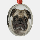 Grumpy Puggy Gifts Metalen Ornament (Rechts)