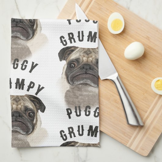 Grumpy Puggy Gifts Theedoek (Quarter Fold)