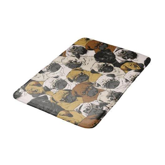 Grumpy Pugs / Funny Cute Pug Dogs Puppies Patroon Badmat (Gekanteld)