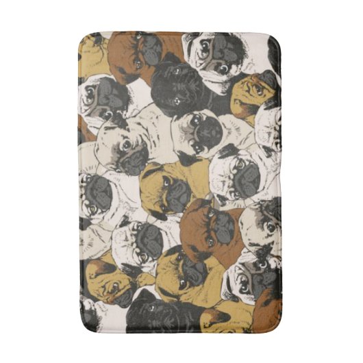 Grumpy Pugs / Funny Cute Pug Dogs Puppies Patroon Badmat (Voorkant Verticaal)