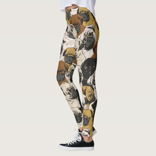 Grumpy Pugs / Funny Cute Pug Dogs Puppies Patroon Leggings (Links)
