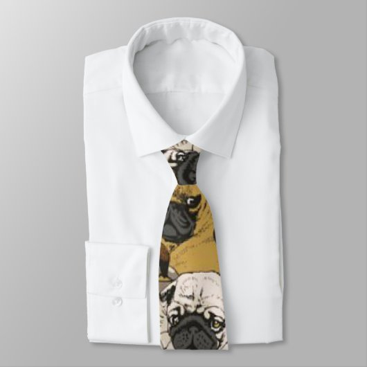 Grumpy Pugs / Funny Cute Pug Dogs Puppies Patroon Stropdas (Gebonden)