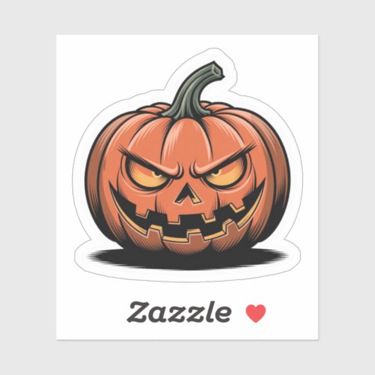 Grumpy Pumpkin Sticker – Halloween Mood (Vel)