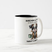 Grumpy Pup Sarcasme et Attitude Ceramic Mug (Devant droit)