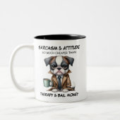 Grumpy Pup Sarcasme et Attitude Ceramic Mug (Gauche)