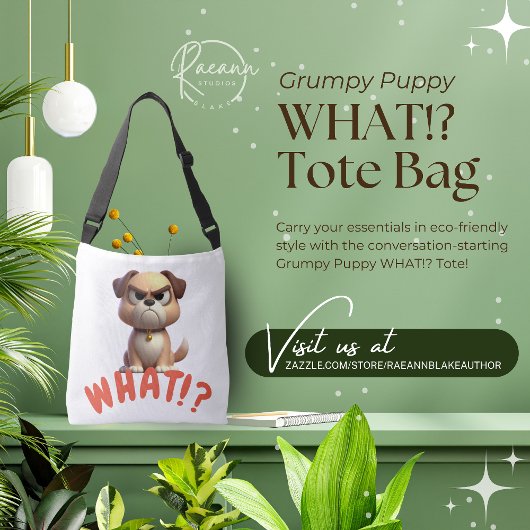 Grumpy Puppy Canvas tas