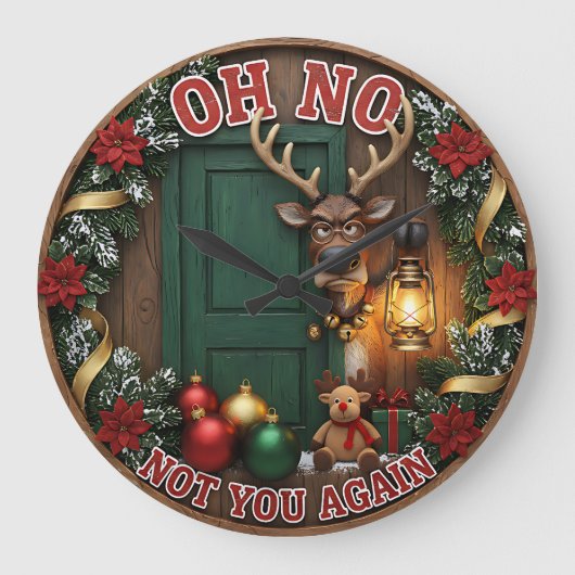 Grumpy Reindeer Oh No Grote Klok (Voorkant)