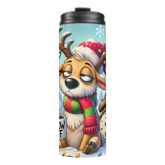 Grumpy rendier heeft koffie nodig thermosbeker (Voorkant)