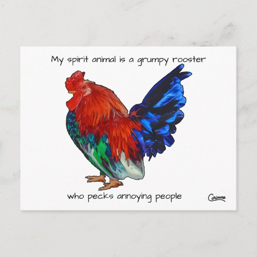 Grumpy Rooster - Carte postale (Devant)