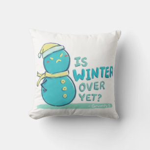 Grumpy S. Illustratie: IS DE WINTER AL VOORBIJ? Kussen