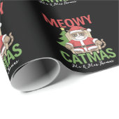 Grumpy Santa Cat Holiday Illustration Funny Meowy Cadeaupapier (Rol Hoek)