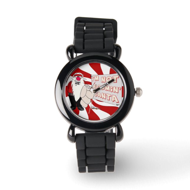 Grumpy Santa eWatchFactory Glitter Horloge (Voorkant)
