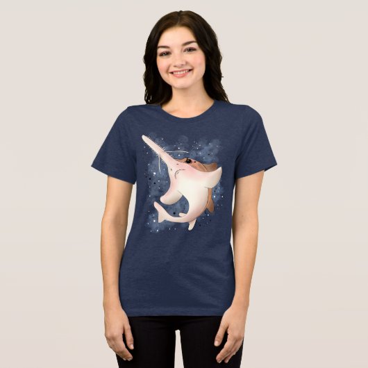 Grumpy Sawshark Tri-Blend Shirt (Voorkant volledig)