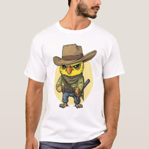 Grumpy Schattigee papegaai verkleed als een cowboy T-shirt