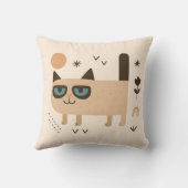 Grumpy & Smiley Cat – Speelse Scandinavische kweke Kussen (Achterkant)
