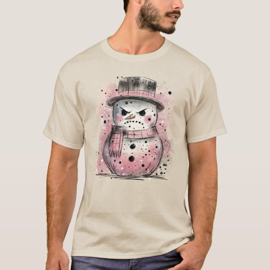 Grumpy Snowman T-shirt (Voorkant)