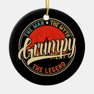 Grumpy The Man The Myth The Legend Father's Day Keramisch Ornament