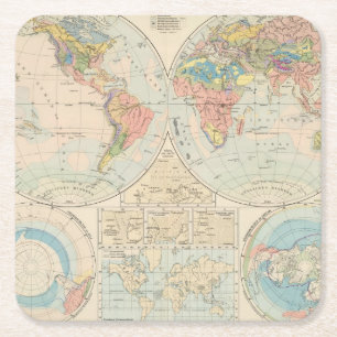 Grund u Boden - Soil Atlas Map Vierkante Kartonnen Onderzetter