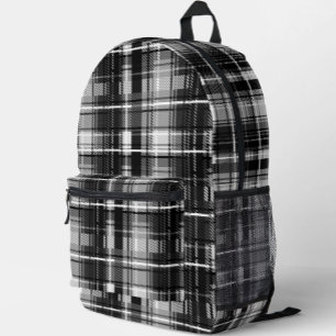 Grunde Zwart Wit Flanel Plaid Tartan Design Bedrukte Rugzak
