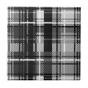 Grunde Zwart Wit Flanel Plaid Tartan Design Tegeltje