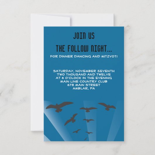 GRUNDGE TREE AVEC BIRDS Bar Carte Bat mitzvah (Devant)