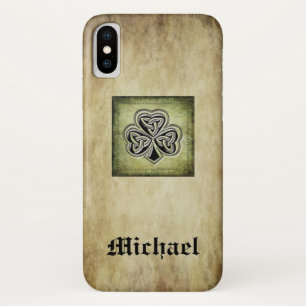 Grundge trendy gelukzak Ierse shamrock gepersonali iPhone X Hoesje