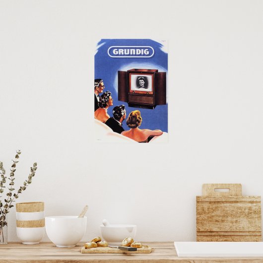 GRUNDIG Television  German Appliance AD Poster (Keuken)