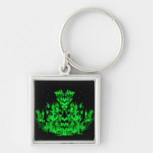 Grüne Flammenmonster am Sternenhimmel Sleutelhanger
