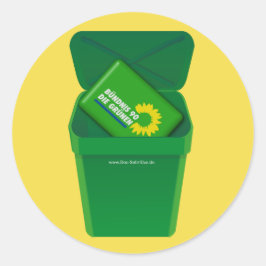 Grüne in die Tonne! Satire! - Ronde Sticker