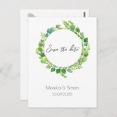 grüner boho Blätterkranz, schlicht, modern Briefkaart (Voorkant / Achterkant)