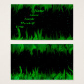 Grüner Flammen am Sternenhimmel Visitekaartjes (Voorkant /achterkant)